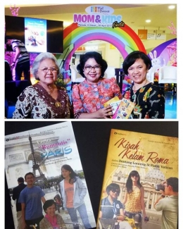 Christie Damayanti bersama sang ibu dan perwakilan dari Mall @Basurra (atas) dan kedua buku terbaru/facebook Christie Damayanti