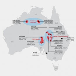 Luasan peternakan yang dimiliki Gina Reinhart mencapai 1,3% luasan benua Australia dan 2,5ri luas areal pertanian Australia. Photo: www.abc.net.au 