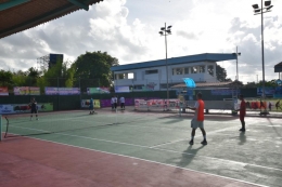 Pertandingan tenis di Lapangan Bina satria Sungailiat (ft.Rustian)
