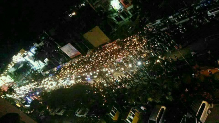Suasana aksi damai solidaritas Ahok di Medan, lebih 10.000 warga ikut aksi ini [dok. via Poltabes Medan]