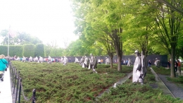 Memorial Perang Korea. Sembilan belas patung tentara AS yang gugur selama Perang Korea ada di memorial ini. 