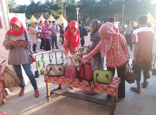 Pengunjung yang mengunjungi stand pameran Yayasan Palung. Foto dok. Wendi, YP
