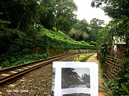 Rel kereta api di belakang Istana Batutulis. Apakah ini termasuk bagian dari Parit Pakuan?