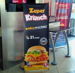 Banner yang menawarkan menu baru KFC. Dok pribadi