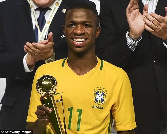 (Aksi Vinicius Junior bersama Brazil/sumber foto:Dailymail)