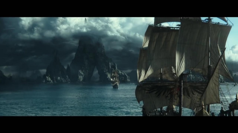 Panorama lautan dengan bentang alam di sekuel Pirate of The Carribean bakal tersaji lebih nyata dengan layar ScreenX (dok. IMDB)