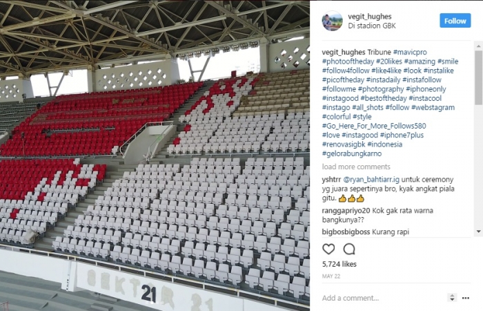 Salah satu unggahan di Instagram @vegit_hughes.
