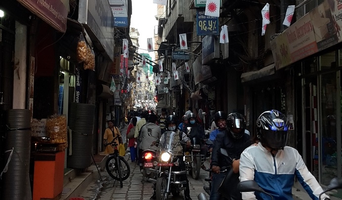 Hingar Bingar Lorong di Thamel, Kathmandu