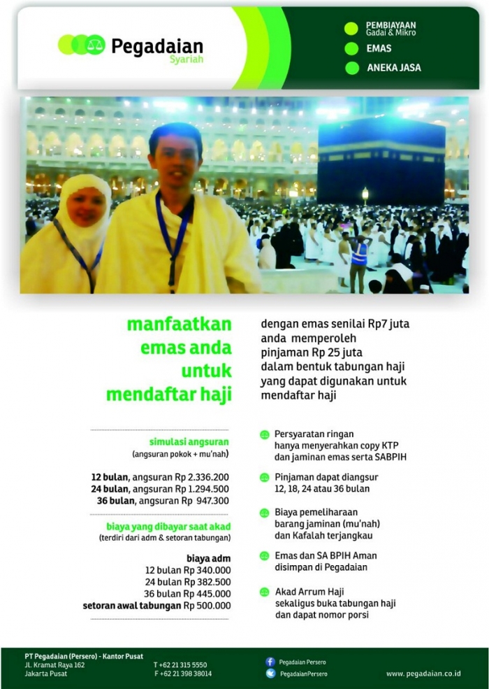 Penawaran kredit pergi haji (Foto: Pegadaian)