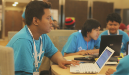 Arie, peserta asal Bantul di sesi teknologi ke-2 (sumber gambar: Kerjabilitas)
