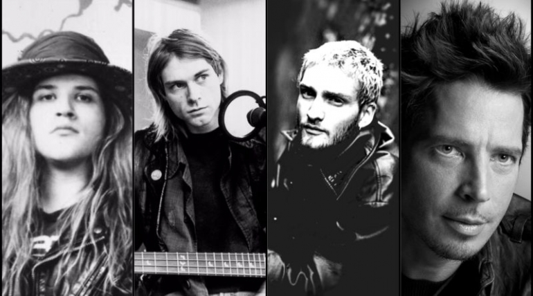 Andrew Wood, Kurt Cobain, Layne Staley,Chris Cornell. Sumber : hiddenjams