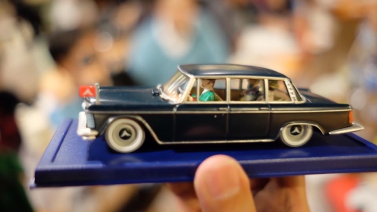 Die cast mobil Tintin, salah satu memorabilia yang dilelang. (Foto: Inne Nathalia)