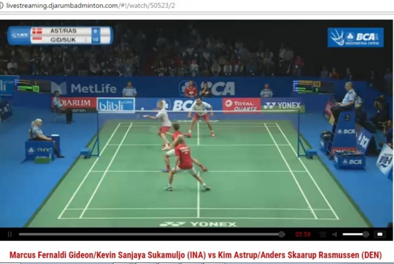 Kevin/Marcus m(Indonesia) menyerah atas Kim.Anders (Korea). (www.djarumbadminton.com)