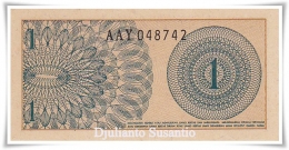 Nomor seri pada uang kertas satu sen seri Sukarelawan, 1964 (Dokpri)