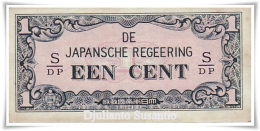 Uang kertas satu sen masa pendudukan Jepang (Dokpri)