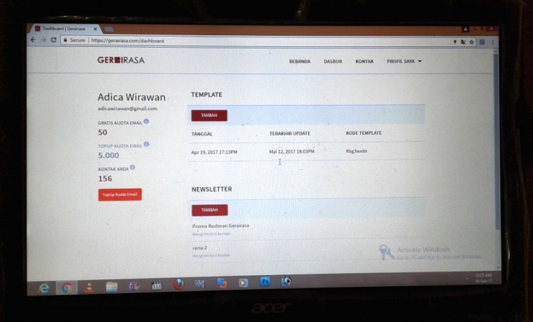 startup yang saya bina (dokumentasi pribadi)