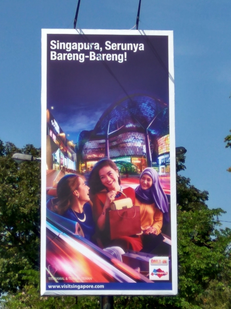 Iklan Wisata Singapura di depan kampus Universitas Padjadjaran, Bandung (dokumentasi pribadi)