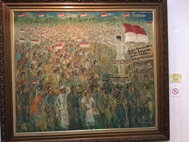 Lukisan Bung Karno, ketika bicara di Lapangan Ikada. (Dokumen Pribadi)