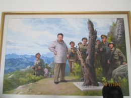 Lukisan Pemimpin Korea Utara Bersama Para Tentara 