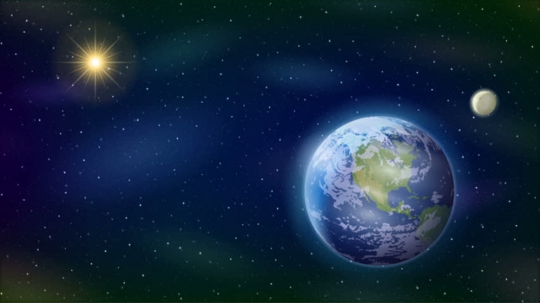 Sun Moon Stars around the globe - sumber : https://www.shutterstock.com/video/clip-6522350-stock-footage-sun-earth-and-stars-space-background-animated-moon-and-sun-space-background.html