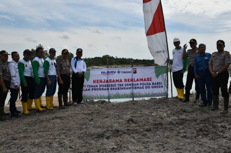 Reklamasi lahan bekas tambang di Tutut (dok.Hmas Bangka)