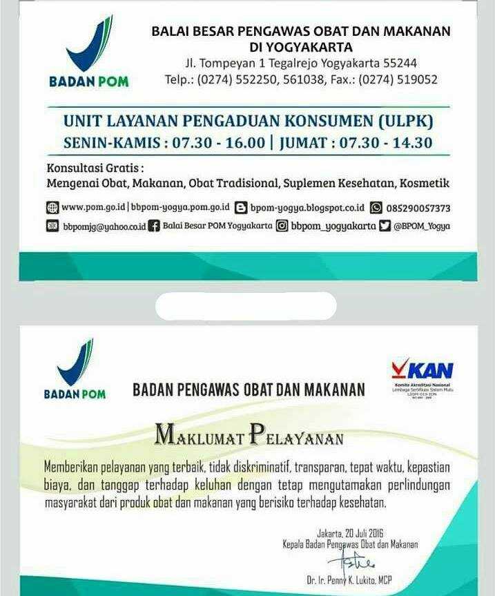 ULPK. Doc: IG BBPOM Yogyakarta.