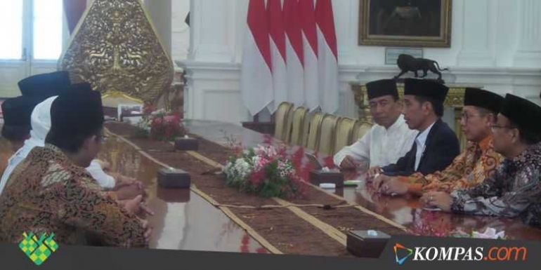 Presiden Joko Widodo menerima pentolan GNPF MUI di Istana. Foto: kompas.com