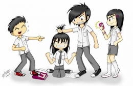 Foto: Bullying berkelompok (liliaf.blog.upi.edu)