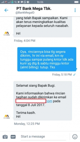 Percakapan bank Mega 10