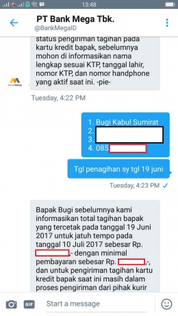 Percakapan dengan bank Mega 2