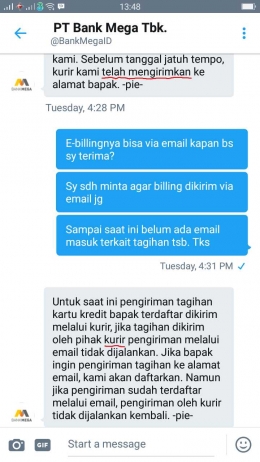 Percakapan dengan bank Mega 3