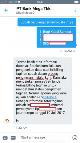 Percakapan dg bank Mega 6