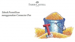 Teknik Pointillism memakai ConnectorPen. (Sumber: Faber Castell)