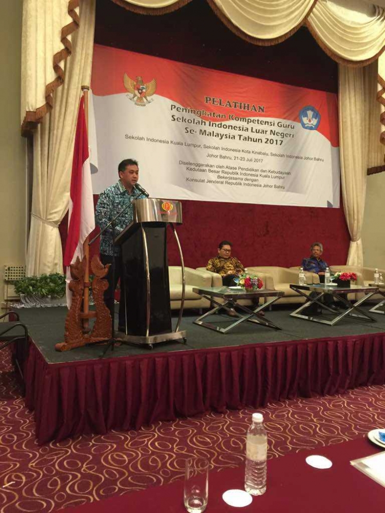 KUAI Andreano Erwin memberikan kata sambutan dalam acara PKG SILN se-Malaysia, di Johor Bahru. (21/07)
