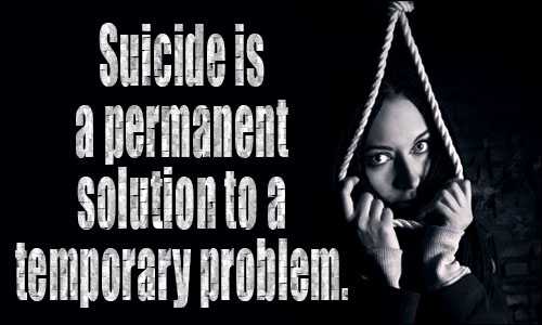 bunuh diri hanyalah solusi tetap dari masalah yang hanya sementara | sumber gambar : notable-quotes.com
