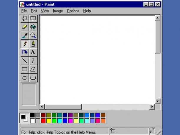 Tampilan Microsoft Paint pada Windows 98. Sumber: http://keywordsuggest.org