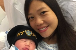 Chen Pei Xia bersama bayi perempuannya yang lahir 2,5 tahun setelah kematian suaminya. Photo: NYPD