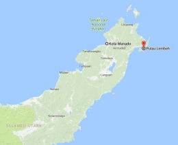 Peta Pulau Lembeh (dok. google maps)