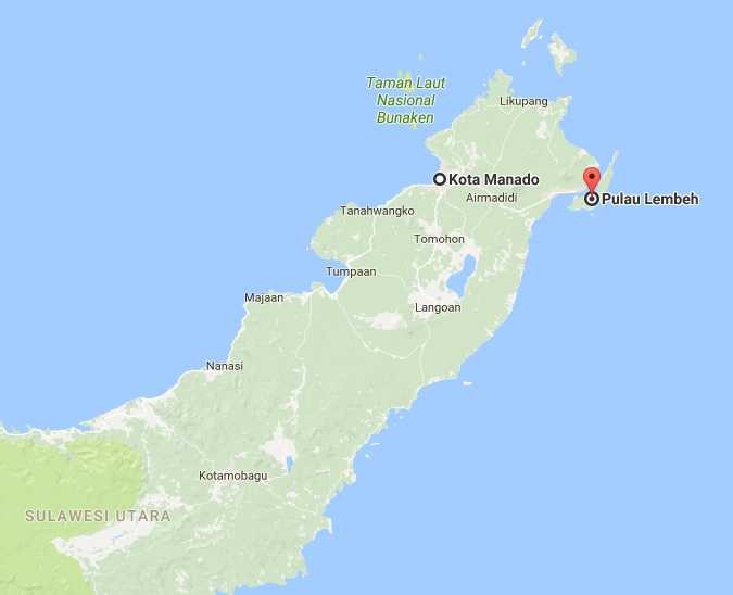 Peta Pulau Lembeh (dok. google maps)
