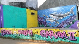 Gang Cantik Berseri dengan seni mural yang apik di Gang Garuda II, Kelurahan Sawah, Ciputat, Tangsel. (Foto: Gapey Sandy)