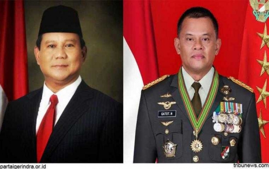 Pasangan Prabowo Subianto+Gatot Nurmantyo | Sumber: partaigerindra.com/tribunnews.com
