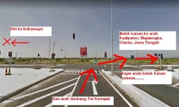 Belok kanan ambil arah Kadipaten (sumber gambar: google dimodifikasi: penulis)