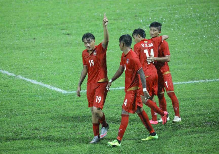 (Selebrasi pemain Myanmar/sumber foto dilansir dari news.zing.vn)