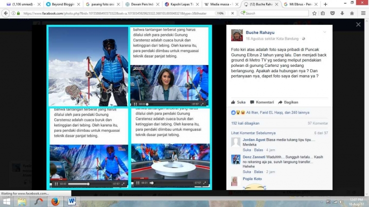 Sumber Gambar: Dokumentasi Pribadi/ Pagescreen dari Facebbok Buche Rahayu