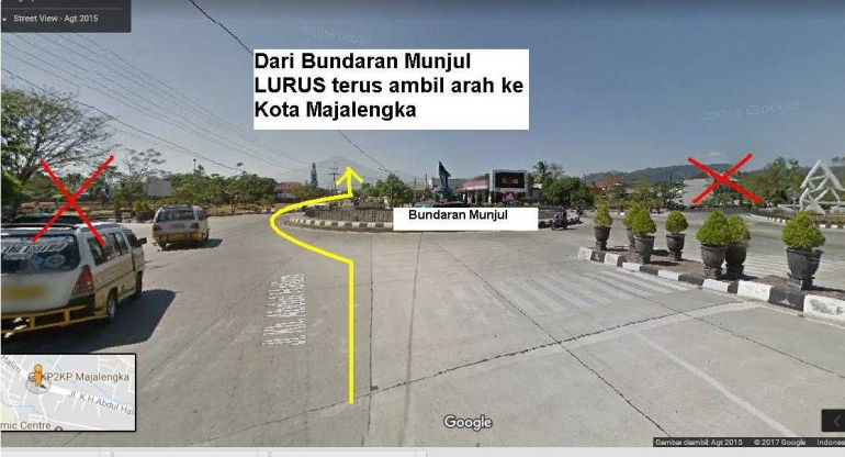 Bundaran Munjul (sumber gambar: Google Maps, dimodifikasi penulis)