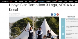 Ketidaktepatan waktu penyelenggaraan Prambanan Jazz 2017 membuat NDX kesal (sumber kompas.com).