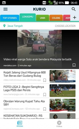 Salah satu berita dari lokasi lain (Dokumentasi Pribadi)