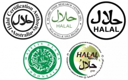 Logo halal pada kemasan pangan (gambar dari m.halhalal.com)