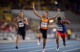 Khirul hafidz Jantan, Malaysia juara 100 M sea games, juara bertahan Cray, philipna kelelahan merebut perak setelah hanya ada jeda 30 menit usai final 400 m gawang sumber foto Inquirer sports