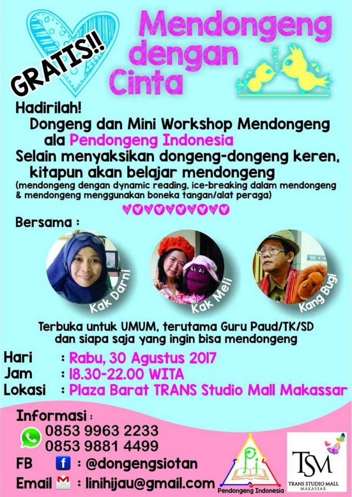 Flyer kegiatan 'Mendongeng dengan Cinta' (dokumen pribadi)